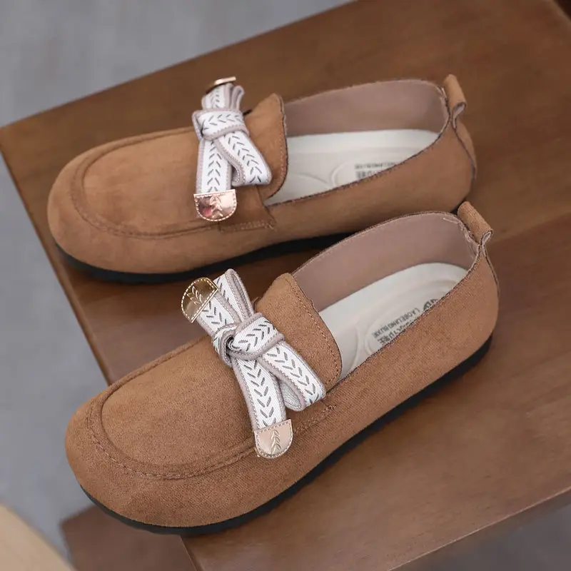 Loafers Women's 2025 Spring New Bow Flat Bean Shoes Soft Bottom Lazy One-Pedal Birkendish Shoes Women
