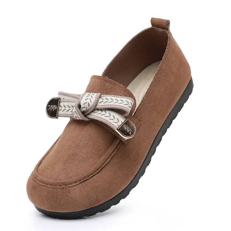 Loafers Women's 2025 Spring New Bow Flat Bean Shoes Soft Bottom Lazy One-Pedal Birkendish Shoes Women