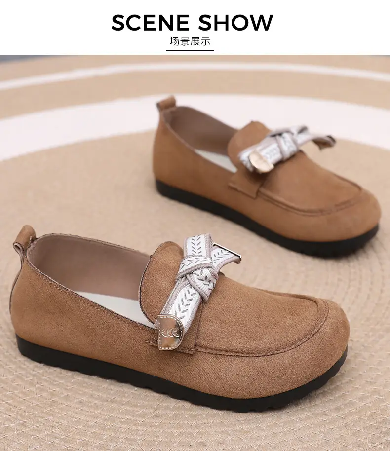 Loafers Women's 2025 Spring New Bow Flat Bean Shoes Soft Bottom Lazy One-Pedal Birkendish Shoes Women — feature 24