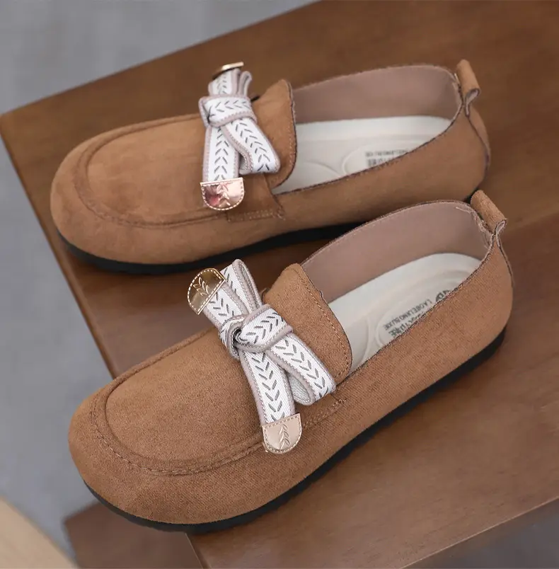 Loafers Women's 2025 Spring New Bow Flat Bean Shoes Soft Bottom Lazy One-Pedal Birkendish Shoes Women — feature 26