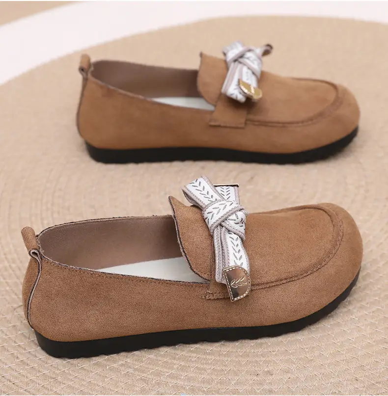Loafers Women's 2025 Spring New Bow Flat Bean Shoes Soft Bottom Lazy One-Pedal Birkendish Shoes Women — feature 27