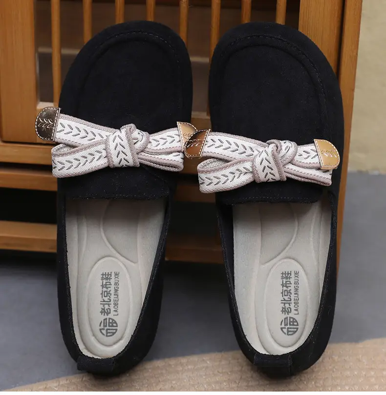 Loafers Women's 2025 Spring New Bow Flat Bean Shoes Soft Bottom Lazy One-Pedal Birkendish Shoes Women — feature 31