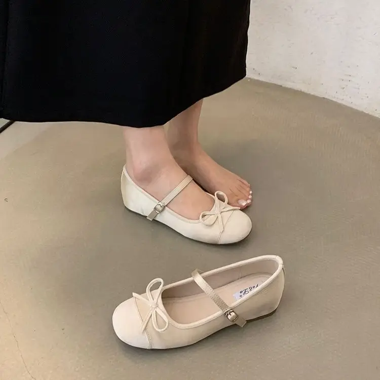 Women's Pink Mary Jane Bow Flat Shoes Spring 2024 - Image 7