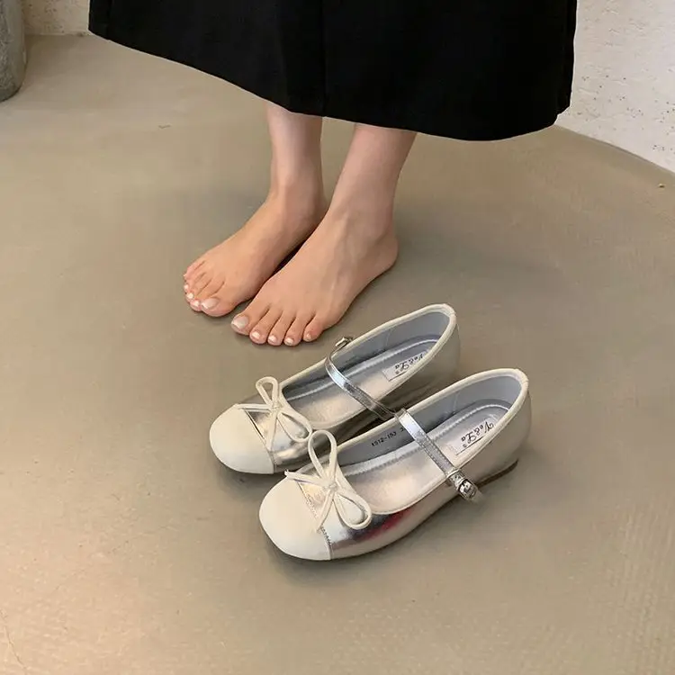 Women's Pink Mary Jane Bow Flat Shoes Spring 2024 — feature 8