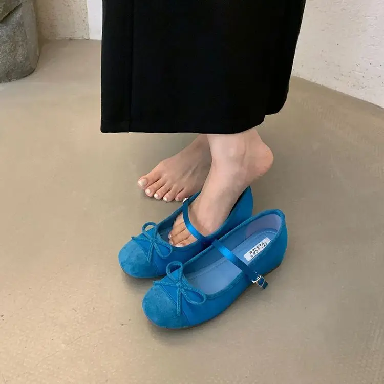 Women's Pink Mary Jane Bow Flat Shoes Spring 2024 - Image 4