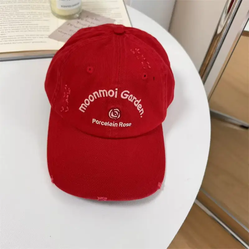 Korean Style Camouflage Key Embroidered Cap Women - Image 2