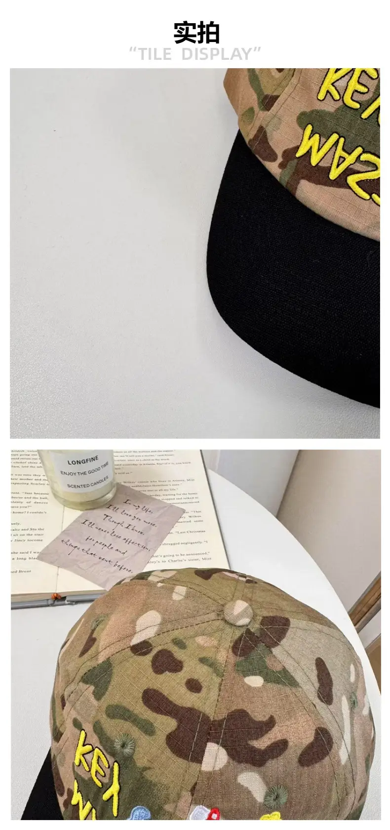 Korean Style Camouflage Key Embroidered Cap Women — feature 4
