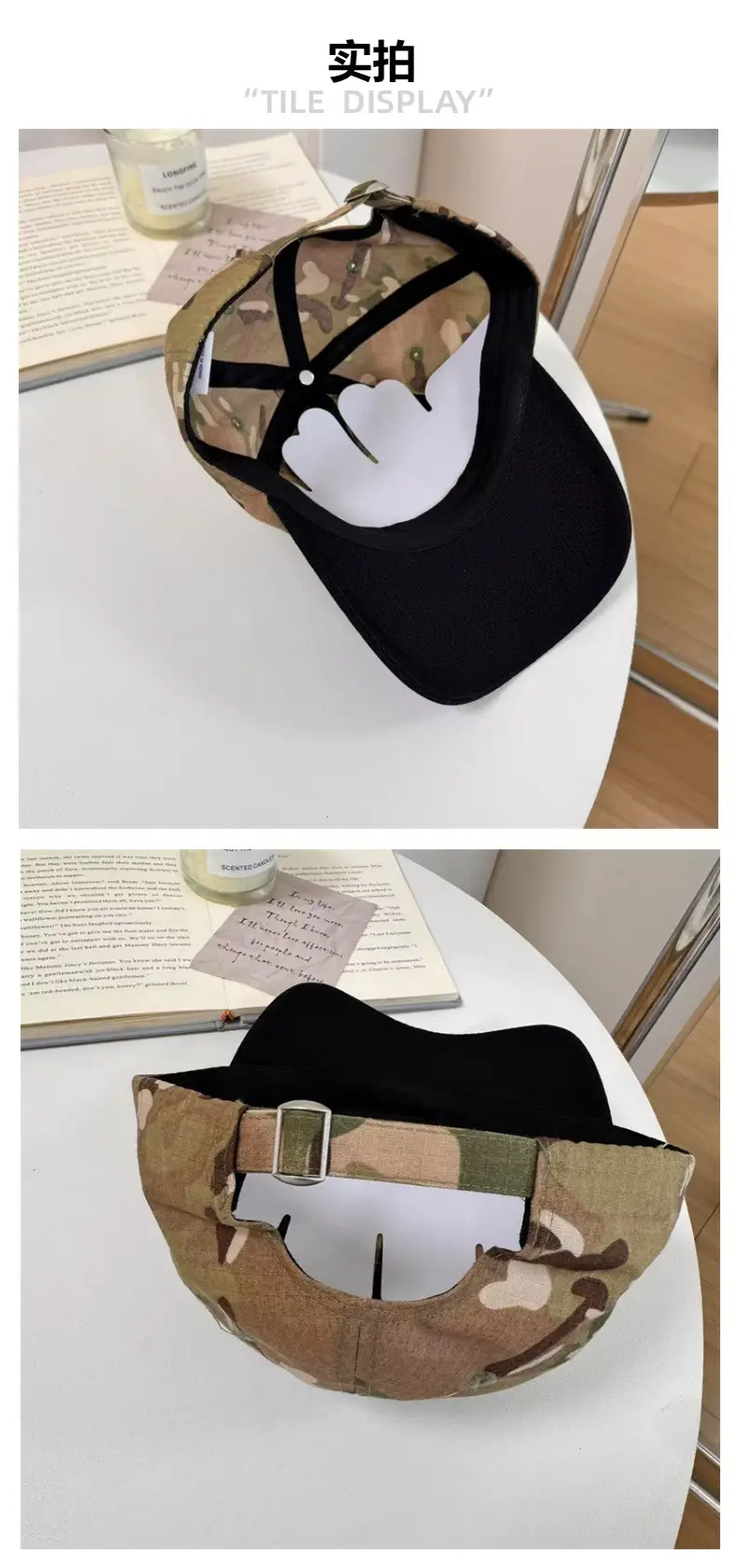 Korean Style Camouflage Key Embroidered Cap Women — feature 5