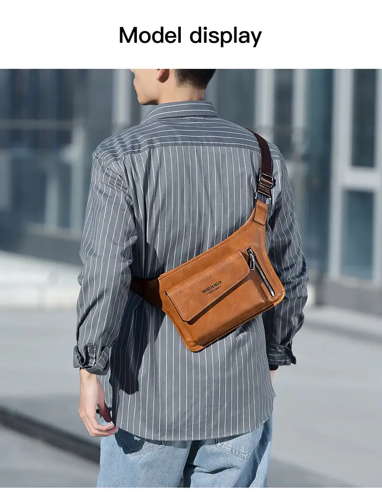 Men's Waterproof Crossbody Bag Tan Large Capacity — feature 15