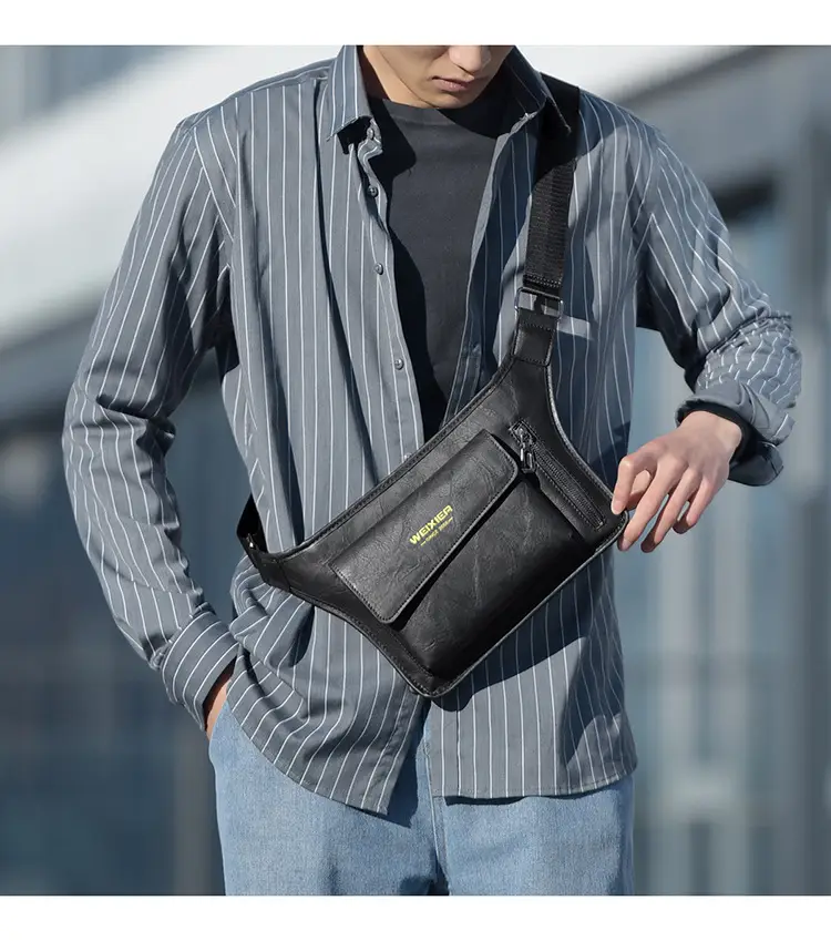 Men's Waterproof Crossbody Bag Tan Large Capacity — feature 17