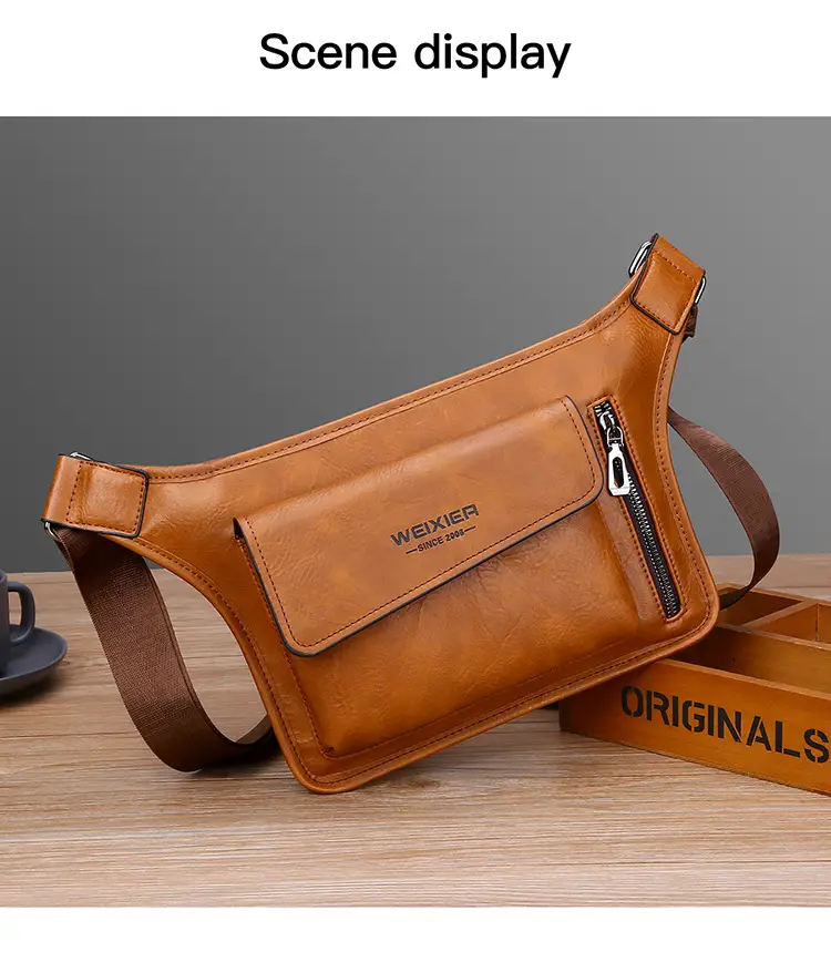 Men's Waterproof Crossbody Bag Tan Large Capacity — feature 18