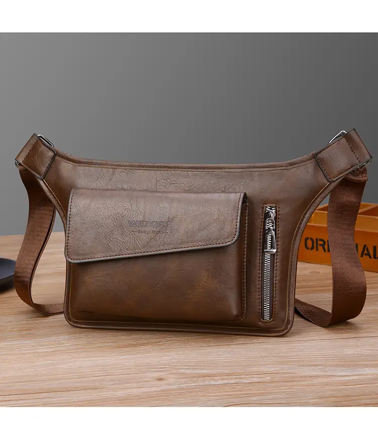 Men's Waterproof Crossbody Bag Tan Large Capacity — feature 21