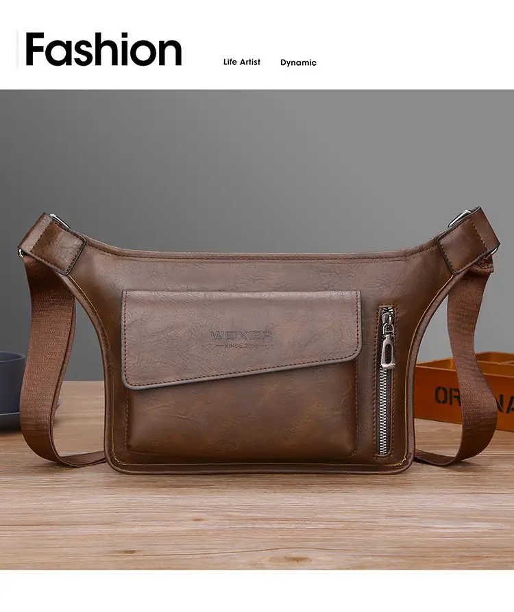 Men's Waterproof Crossbody Bag Tan Large Capacity — feature 22