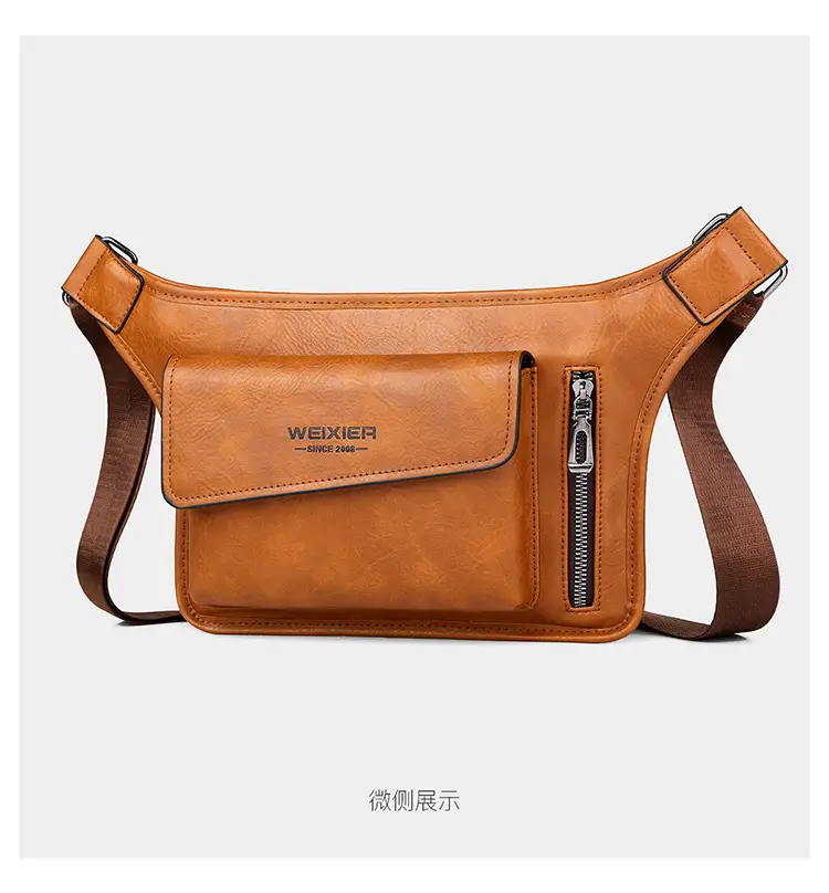 Men's Waterproof Crossbody Bag Tan Large Capacity — feature 25