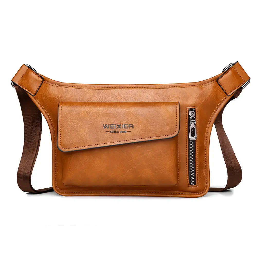 Men's Waterproof Crossbody Bag Tan Large Capacity - Image 2