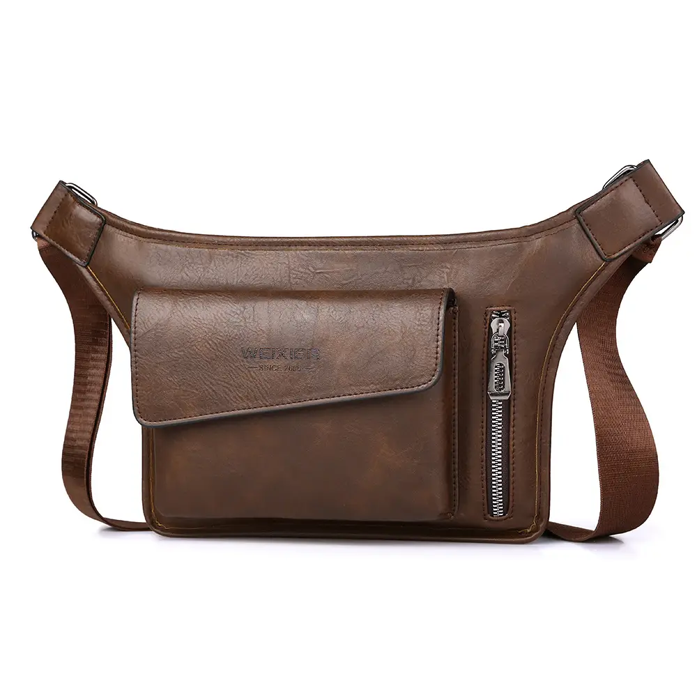 Men's Waterproof Crossbody Bag Tan Large Capacity - Image 3