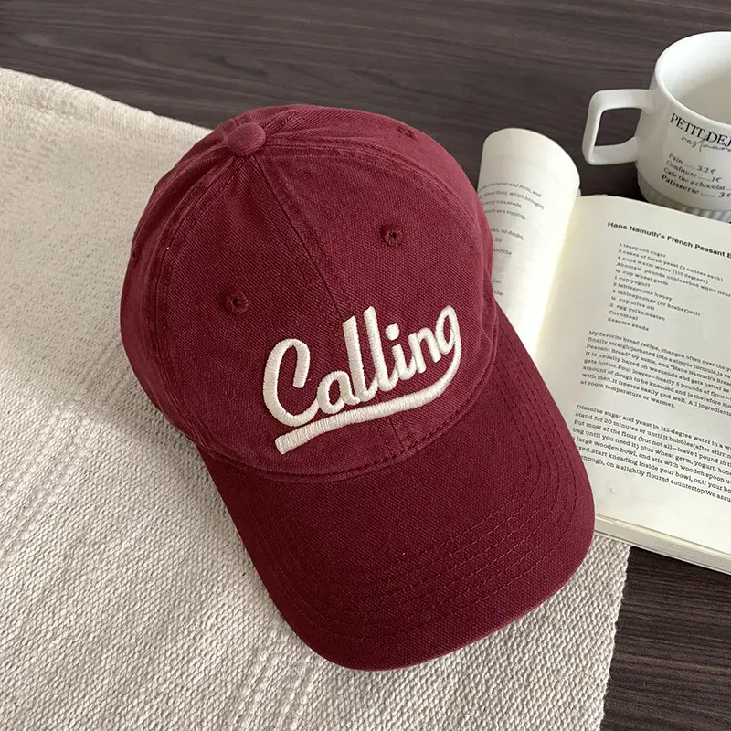 Women Maroon Calling Embroidered Baseball Cap - Image 8