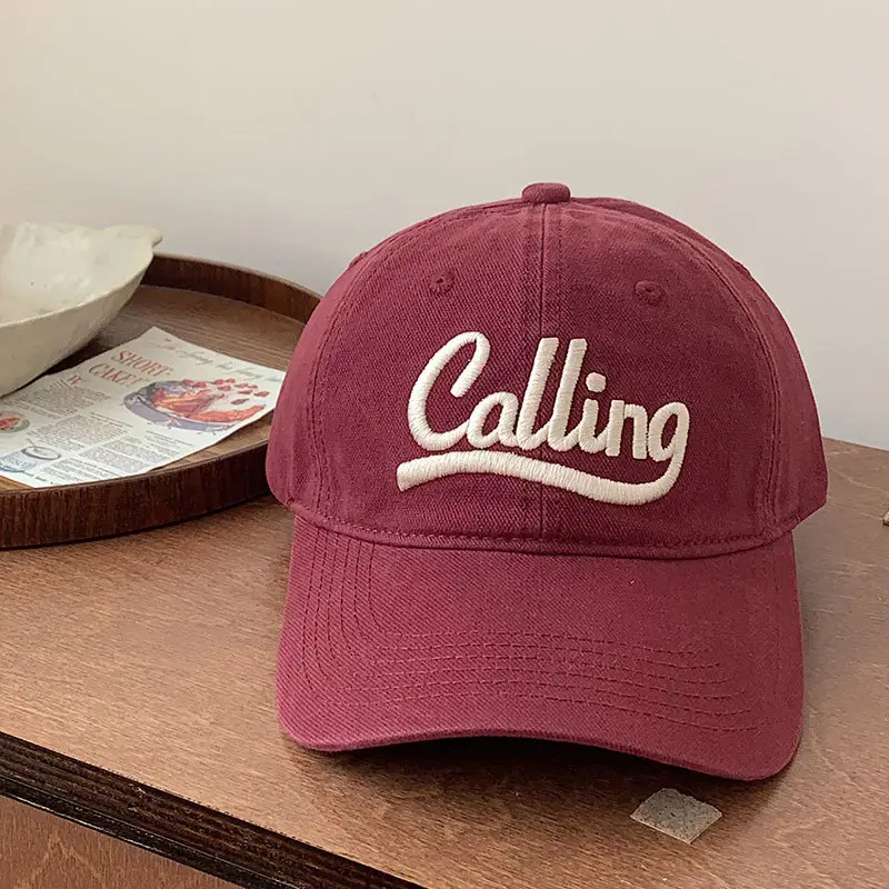 Women Maroon Calling Embroidered Baseball Cap — feature 7