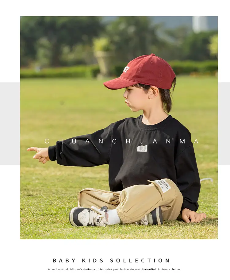 Kids Korean Style Hoodie Set for Boys All Match — feature 28
