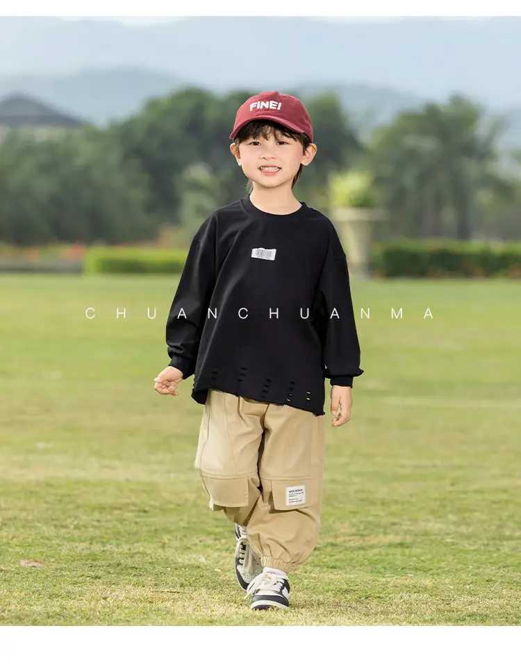 Kids Korean Style Hoodie Set for Boys All Match — feature 30