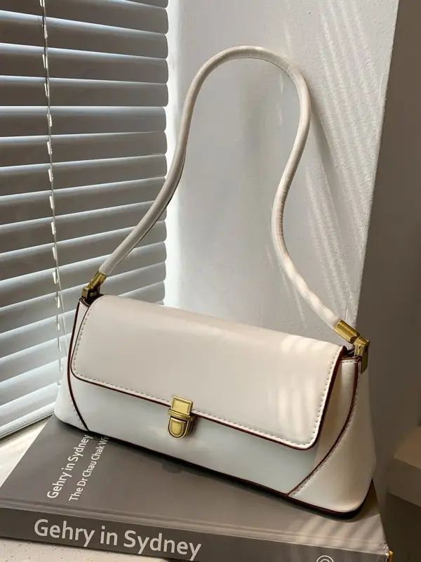 Black Leather Single Shoulder Bag for Women 2025