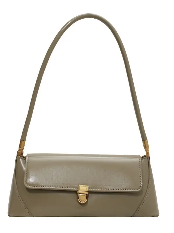Black Leather Single Shoulder Bag for Women 2025