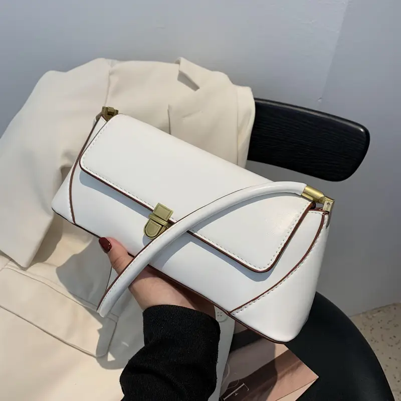 Black Leather Single Shoulder Bag for Women 2025