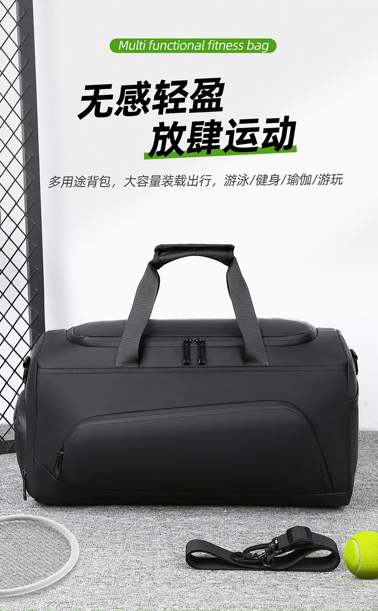 Grey Multi-Function Shoulder Bag for Travel & Fitness — feature 3