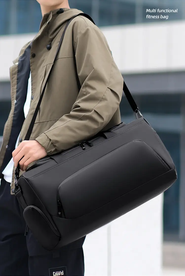 Grey Multi-Function Shoulder Bag for Travel & Fitness — feature 8