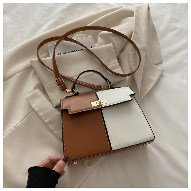 Trendy Pink Green Patchwork Shoulder Bag for Women — feature 19
