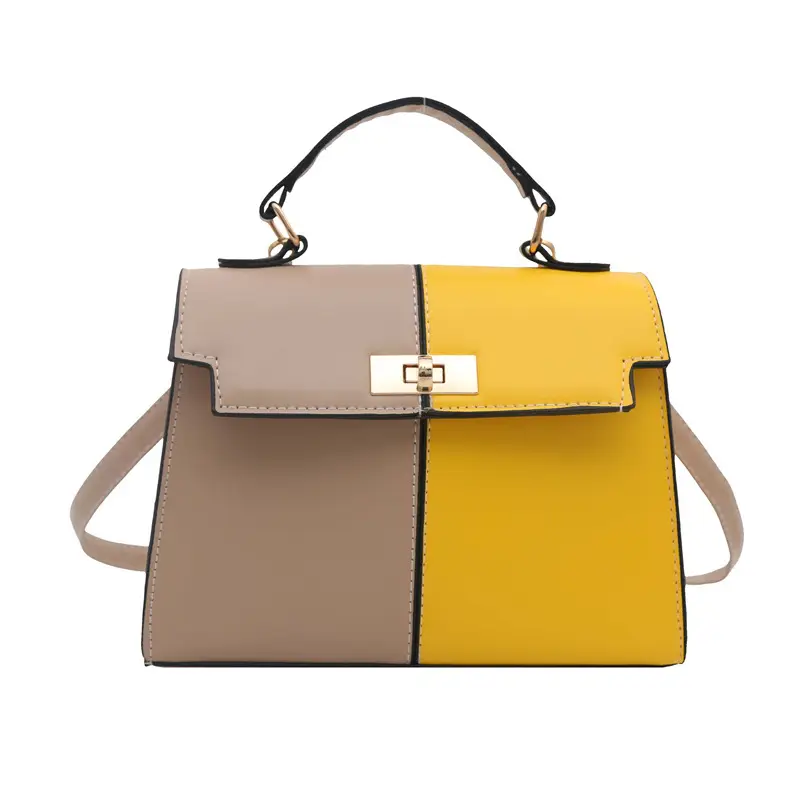 Trendy Pink Green Patchwork Shoulder Bag for Women - Image 3