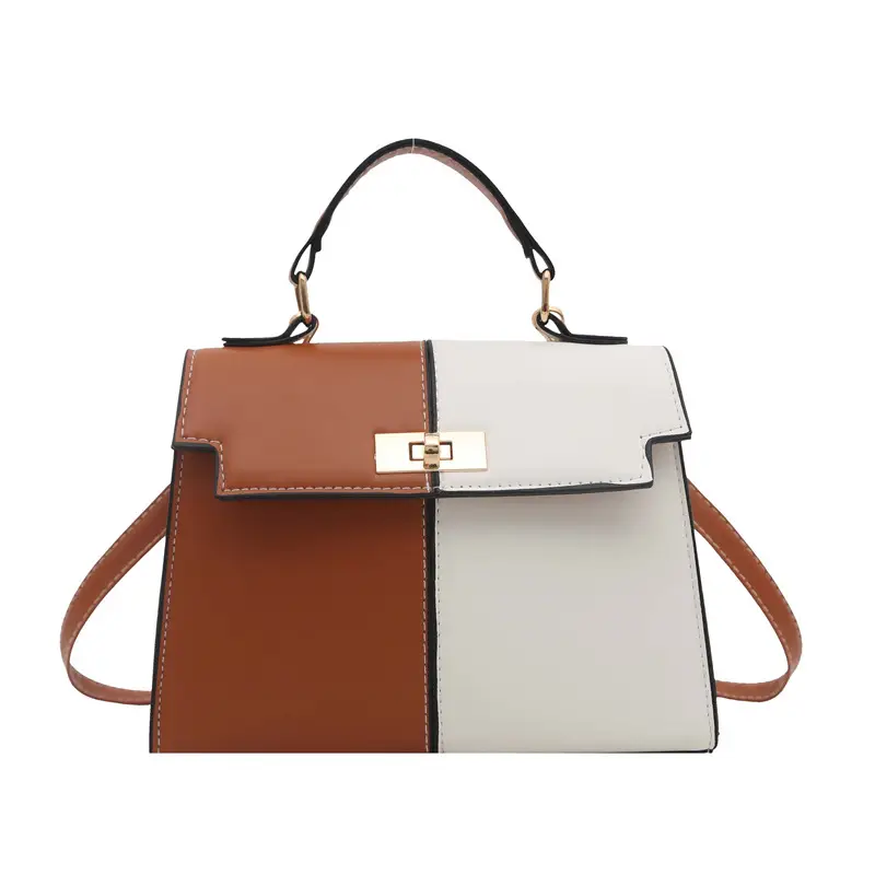 Trendy Pink Green Patchwork Shoulder Bag for Women - Image 4
