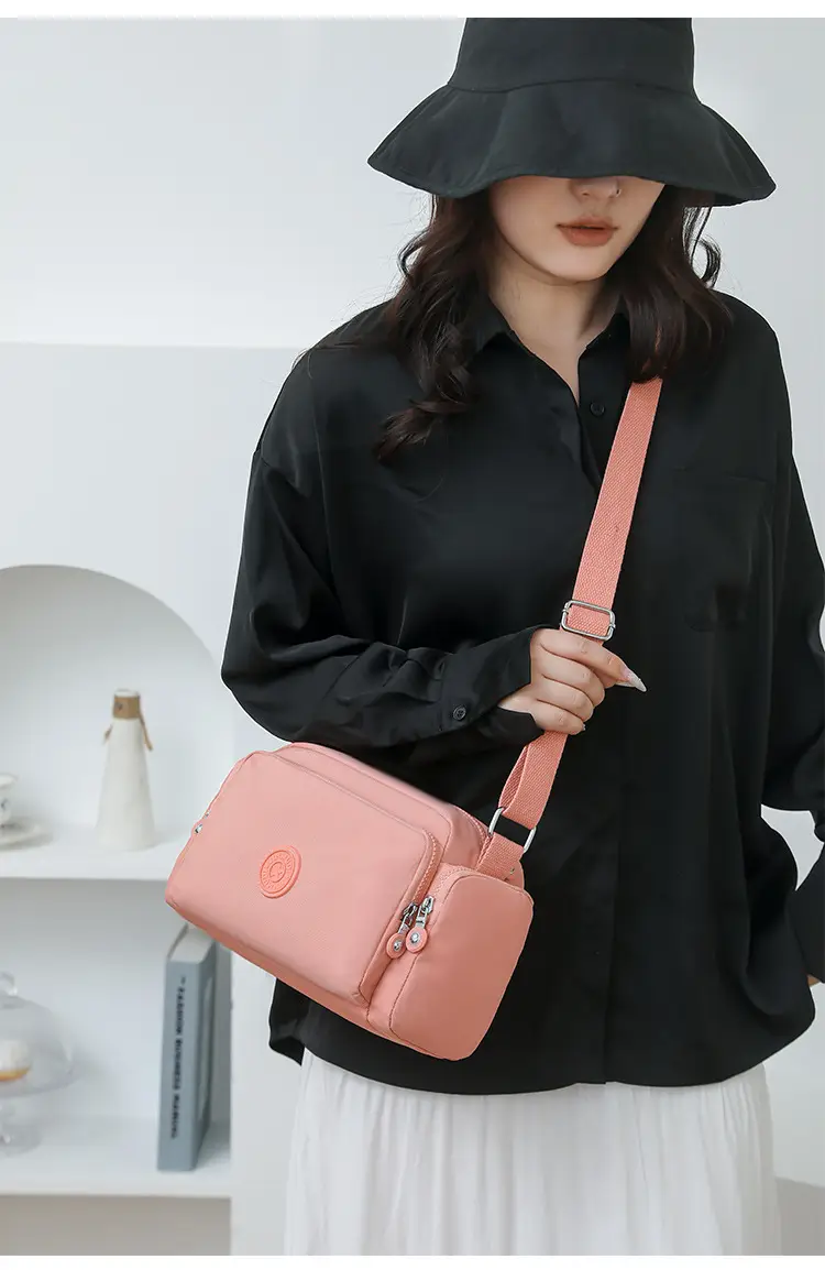Women Crossbody Bag Water Resistant Nylon Tan — feature 29
