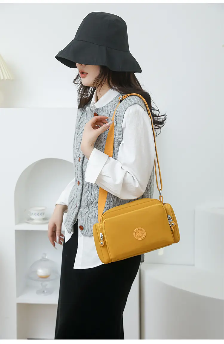 Women Crossbody Bag Water Resistant Nylon Tan — feature 32