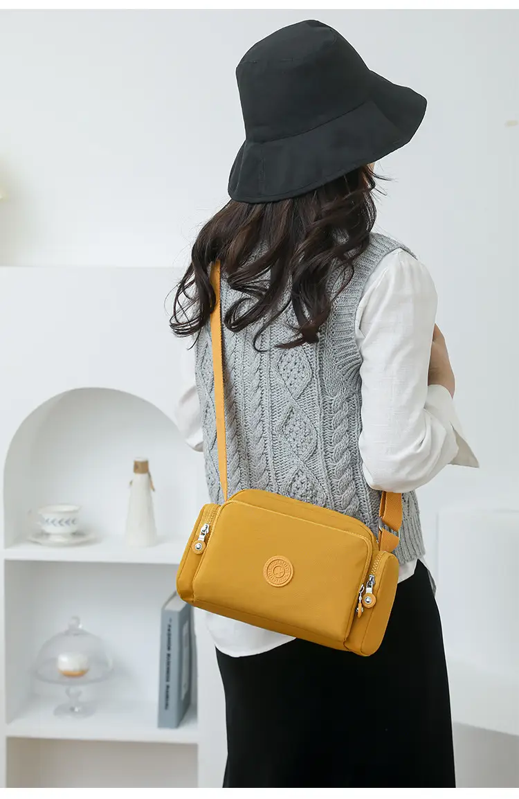 Women Crossbody Bag Water Resistant Nylon Tan — feature 33