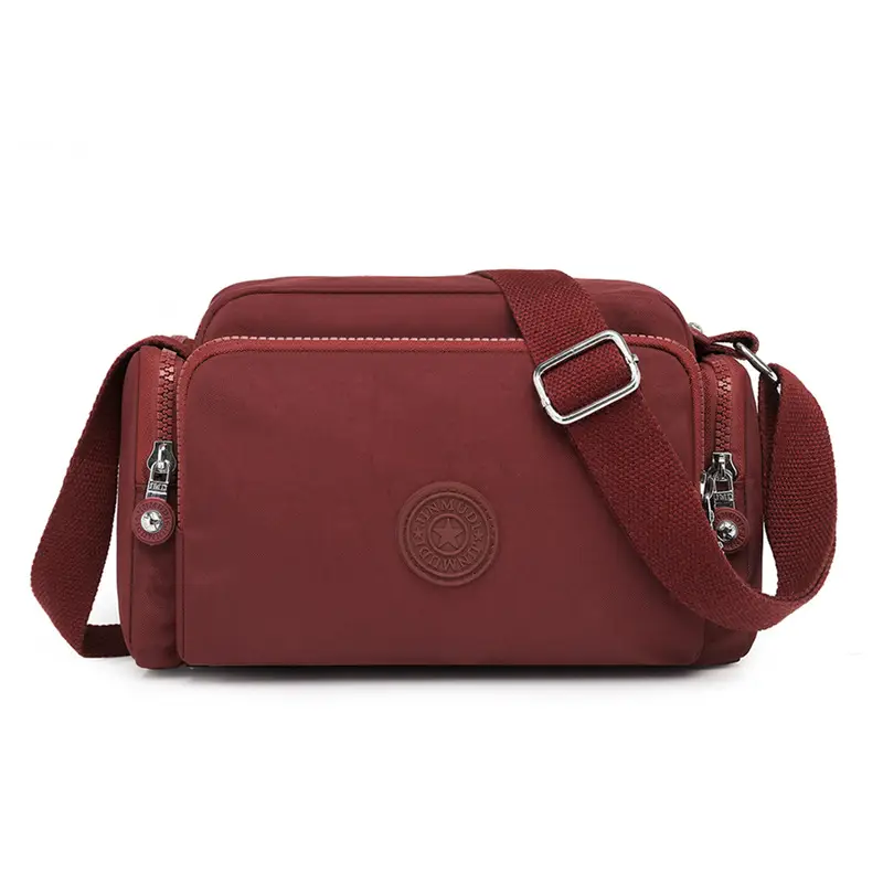 Women Crossbody Bag Water Resistant Nylon Tan - Image 6