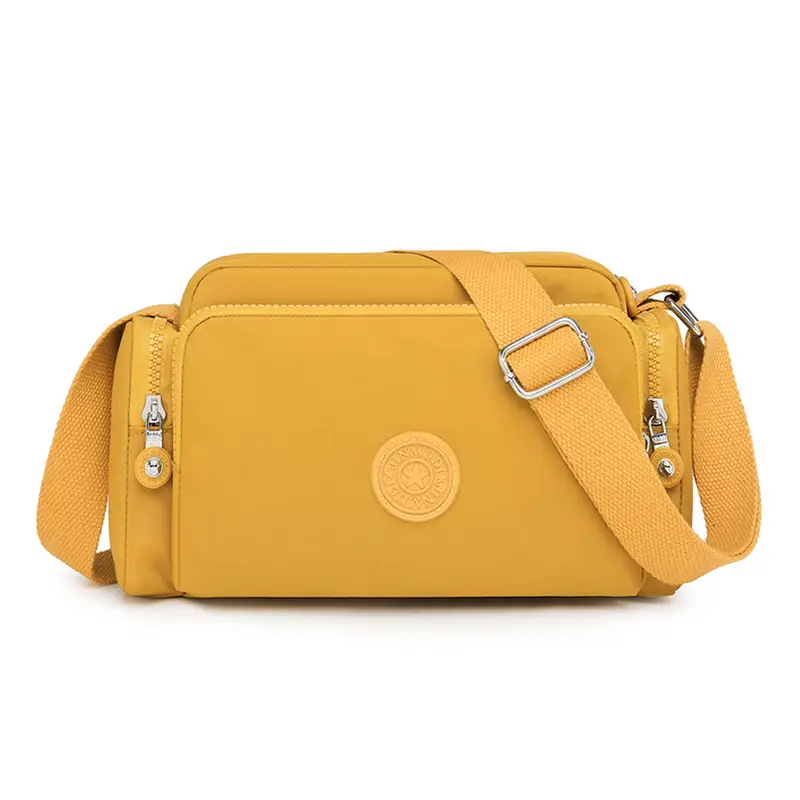 Women Crossbody Bag Water Resistant Nylon Tan - Image 7