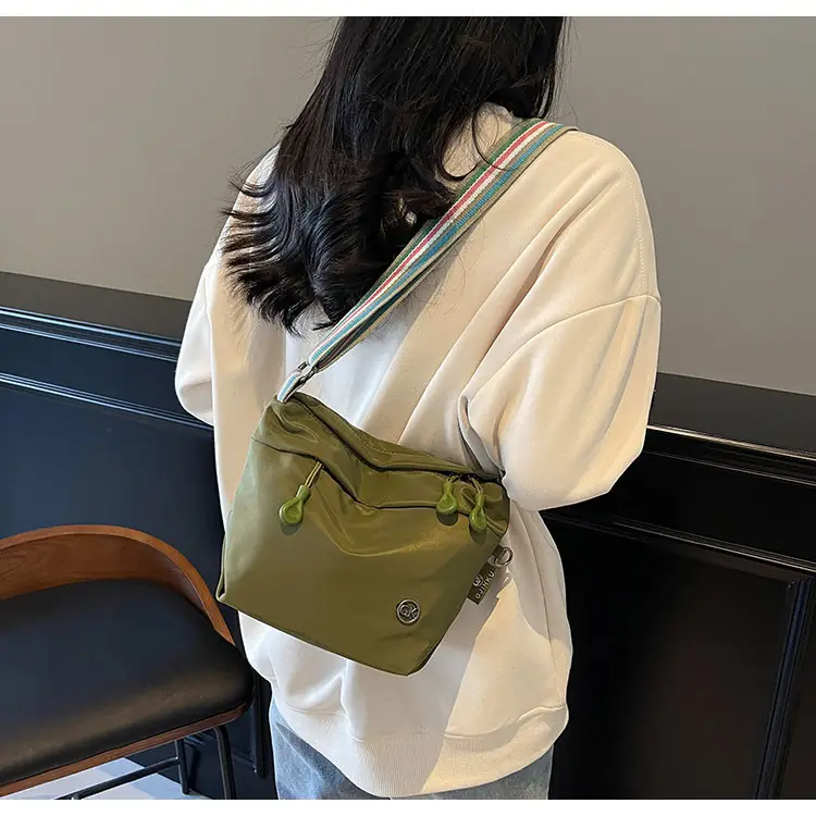 Red Nylon Crossbody Bag for Women Lightweight Commuter Mobile Bag — feature 12