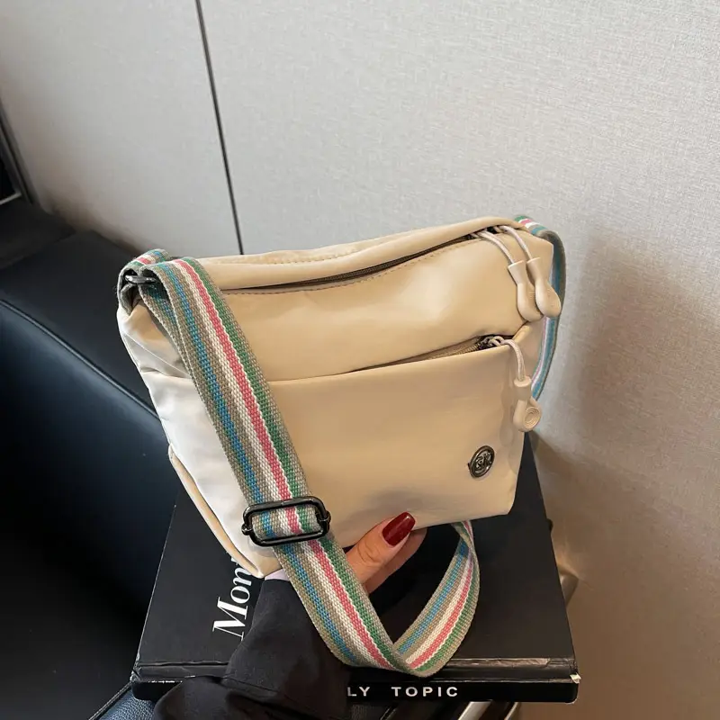 Red Nylon Crossbody Bag for Women Lightweight Commuter Mobile Bag - Image 2