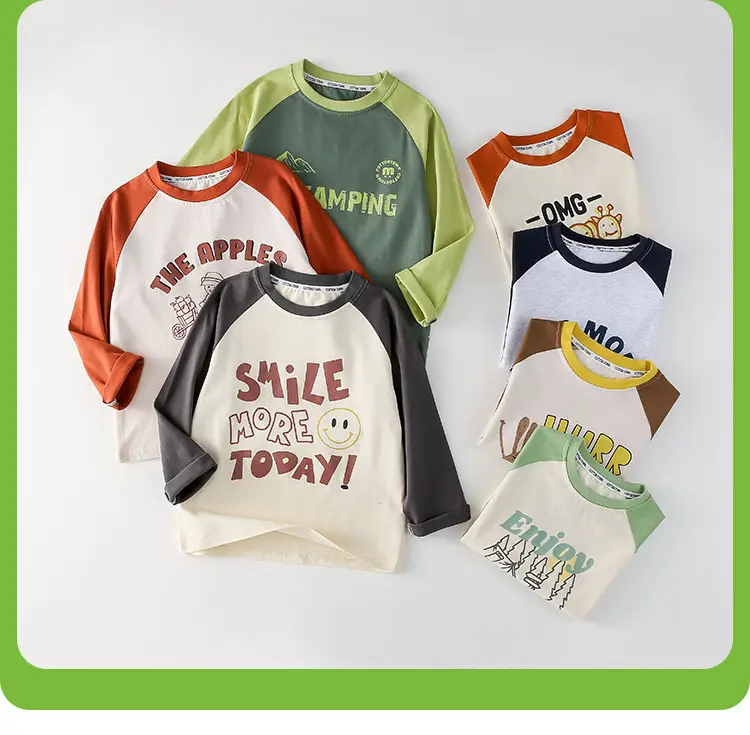 Miantiantang Pure Cotton Boys' Long Sleeve T-Shirt Set — feature 8