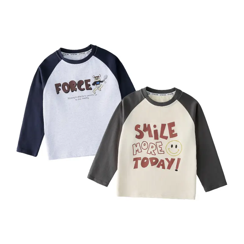 Miantiantang Pure Cotton Boys' Long Sleeve T-Shirt Set - Image 2