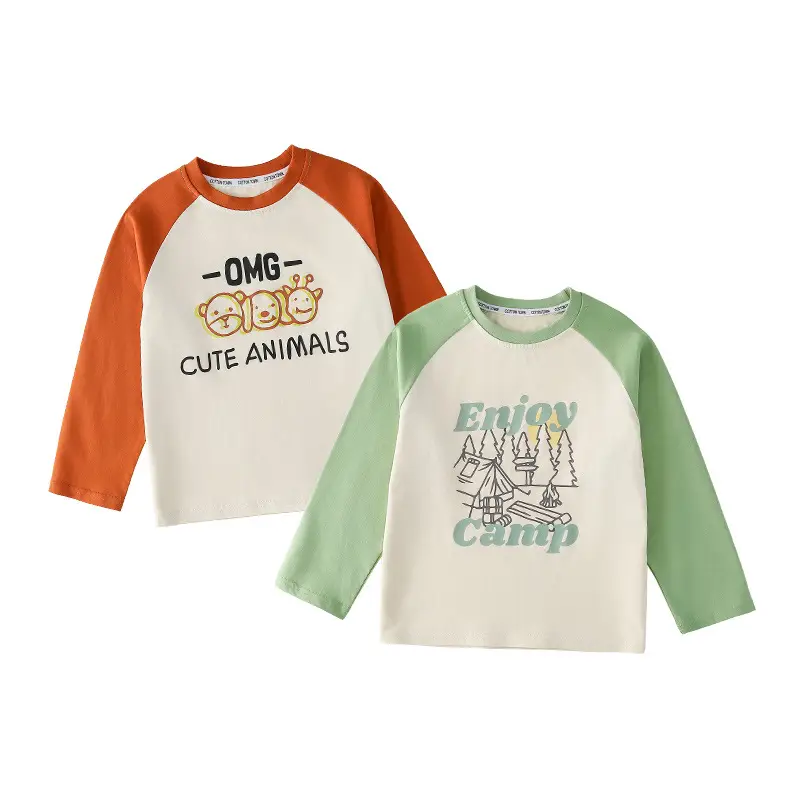 Miantiantang Pure Cotton Boys' Long Sleeve T-Shirt Set - Image 3