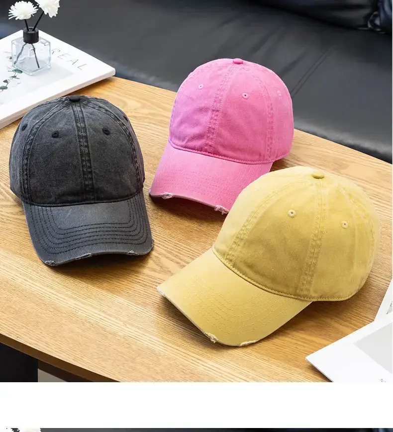 Grey Wash & Distressed Baseball Cap with Logo Print — feature 16