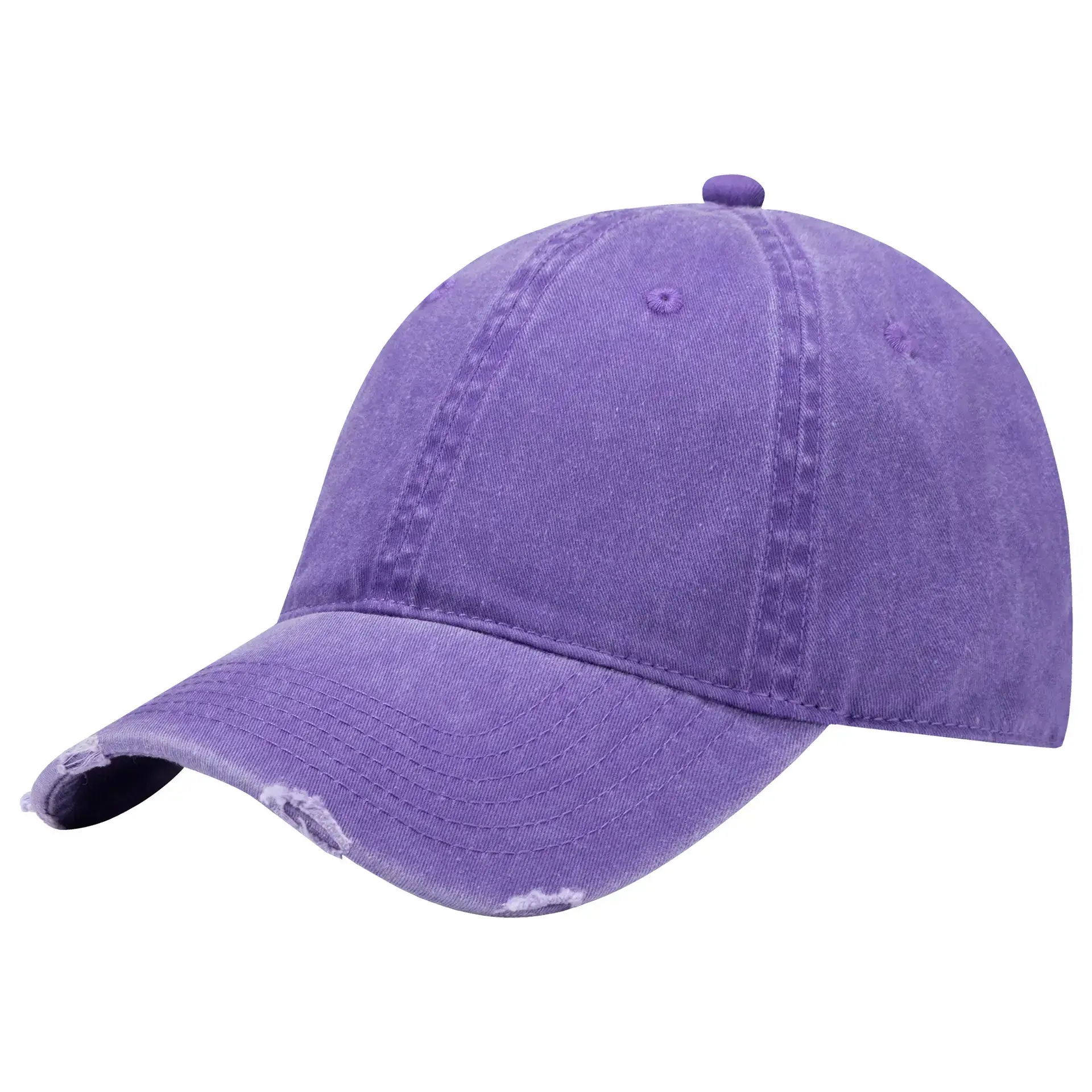 Grey Wash & Distressed Baseball Cap with Logo Print - Image 11