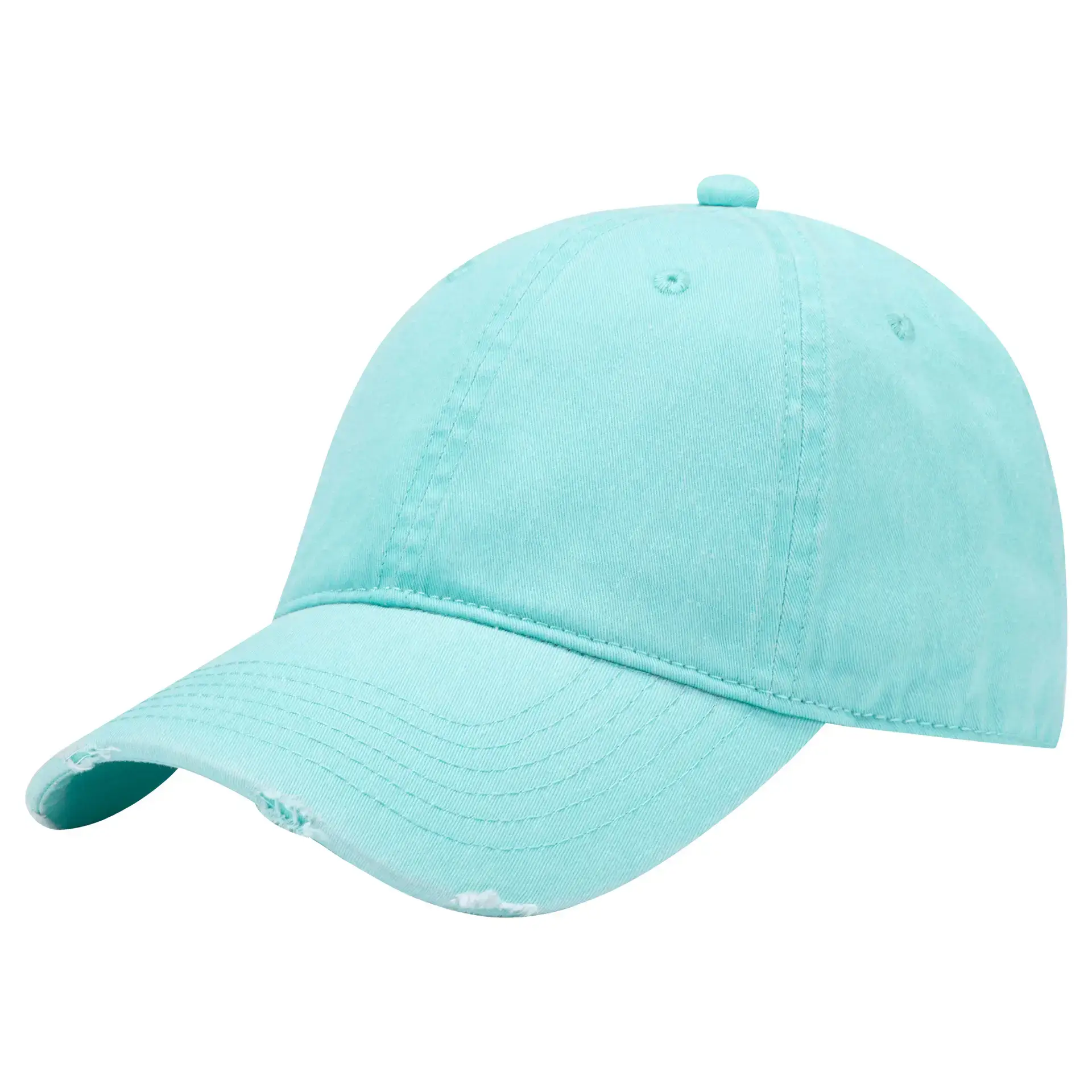 Grey Wash & Distressed Baseball Cap with Logo Print - Image 2