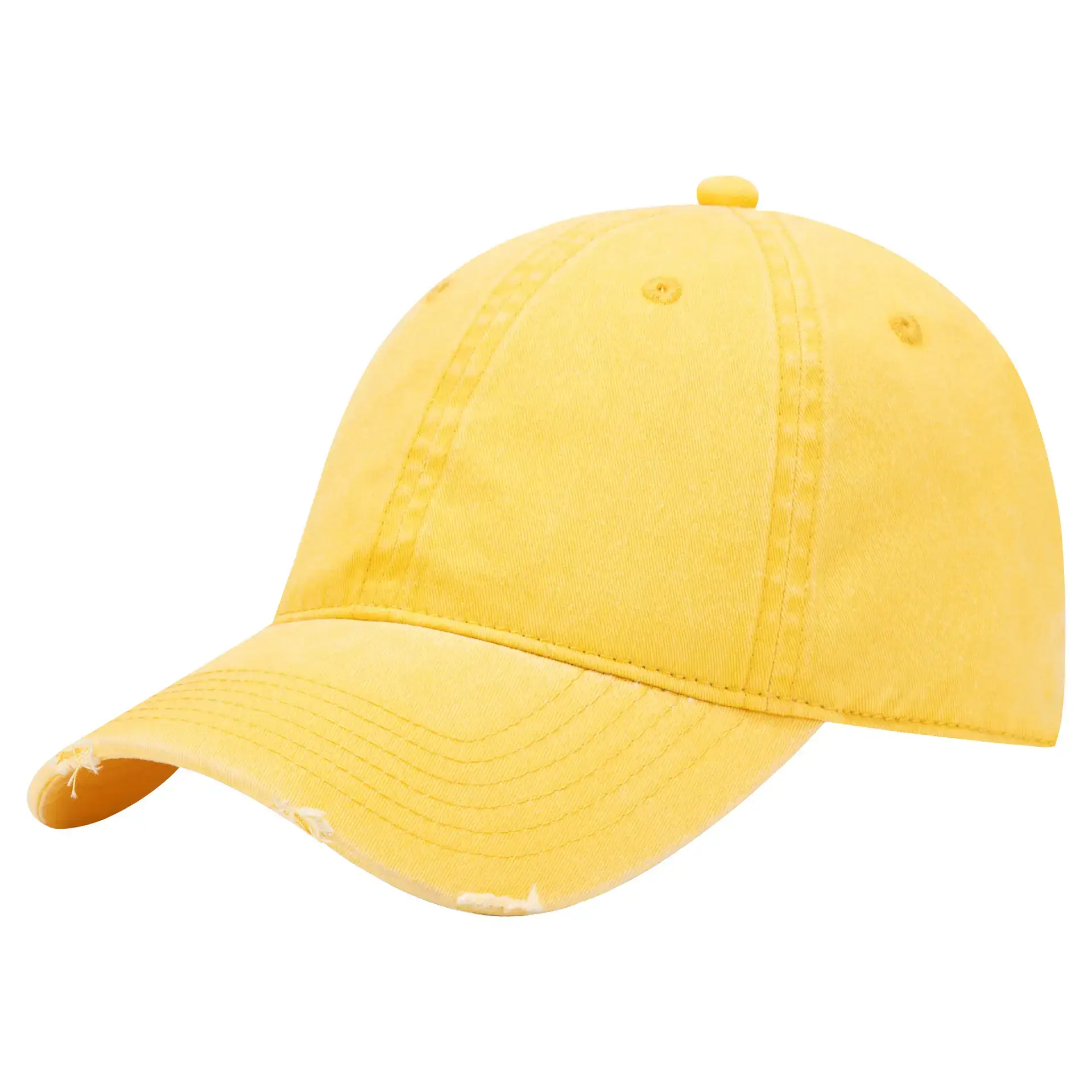 Grey Wash & Distressed Baseball Cap with Logo Print - Image 3