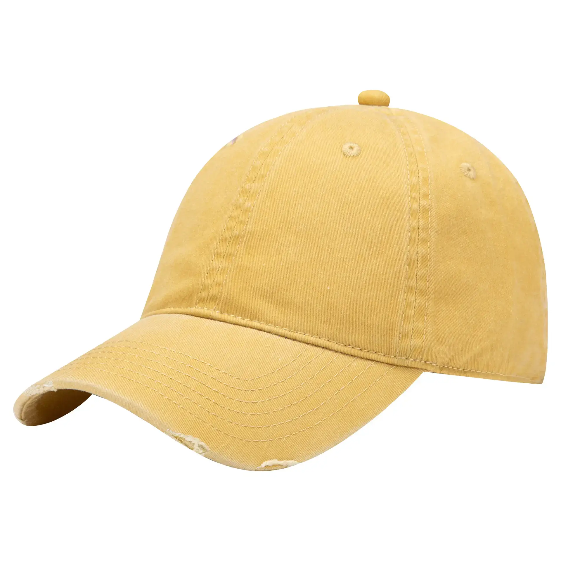 Grey Wash & Distressed Baseball Cap with Logo Print - Image 5