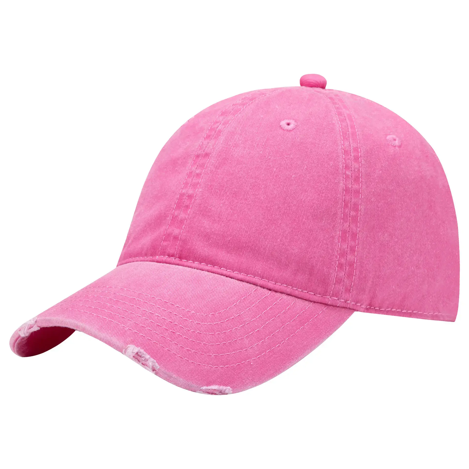 Grey Wash & Distressed Baseball Cap with Logo Print - Image 6