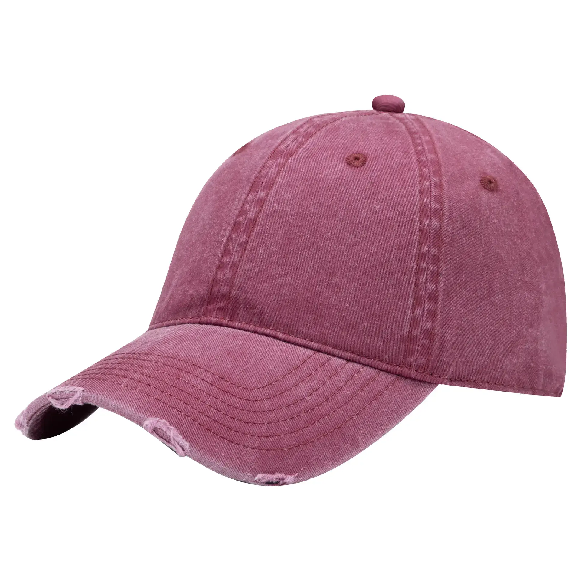 Grey Wash & Distressed Baseball Cap with Logo Print - Image 9