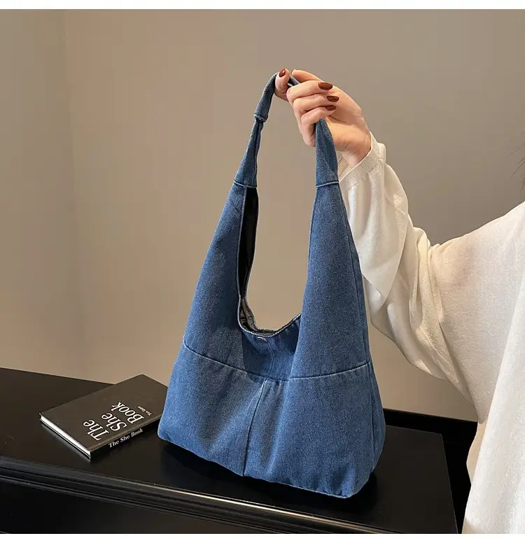 Women Denim Shoulder Bag Commuter Light Blue — feature 13